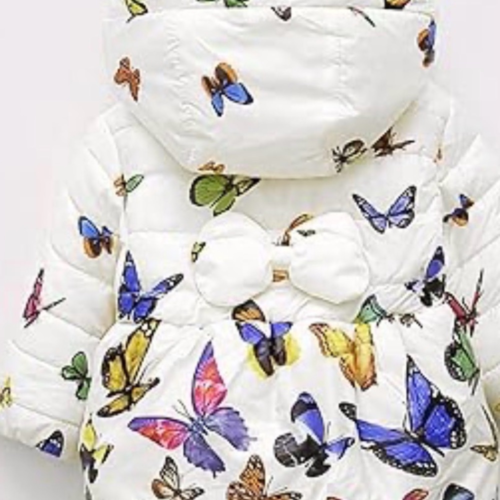 Colorful Butterfly Print Puffer Jacket - Picture 3 of 7